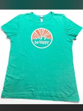Be Hippy Green T-shirt, XXL (fits like M)